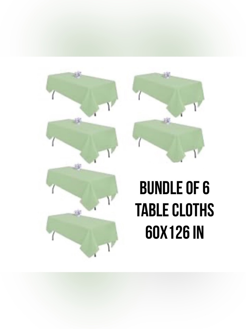 Bundle of 6 Light Green Tablecloths - Home Dining
